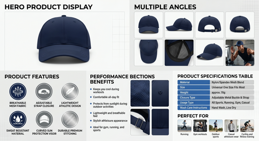 Breathable Sports Cap for Gym, Running & Outdoor Training by Altivoindia