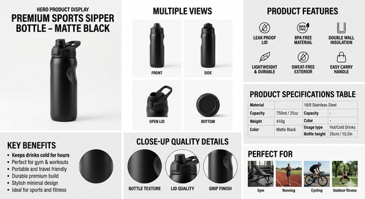 Leakproof Sports Water Bottle for Gym & Fitness Altivoindia